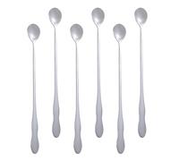 VALICLUD 6 Piezas Cuchara de Hielo Cuchara de Acero Inoxidable de Mango Largo Forma de Calabaza Color Plata Reutilizable para Bar y Café y Servir
