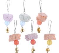 VALICLUD 6 Piezas de Piedra Molar para Pájaros Campana Juguete Masticable para Loros Accesorio Mineral para Jaula Bloque de Calcio para Desgaste Dental y Entretenimiento
