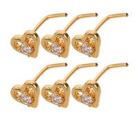VALICLUD 6 Piezas De Piercings Para La Nariz Con Forma De Corazón Y Gancho Torcido Piercings Para La Nariz
