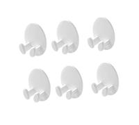 VALICLUD 6 piezas Gancho Adhesivo Ovalado para Enchufes Organizador Multifuncional para Cables y Llaves Soporte Instalación Color Blanco de Unidades