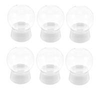 VALICLUD 6 piezas Globos de Plásticos Transparentes Kit DIY para Decoración Navideña y Halloween Globos Rellenable con Base Blanca Accesorios Resistentes para Manualidades de Invierno