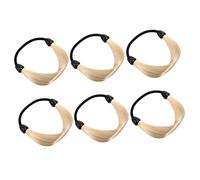 VALICLUD 6 Piezas Liga Para El Cabello Cintas Para El Pelo Para La Peluquería Elástica Chicas Accesorios Decoración Coletero De Seda Peluca Pelo Anillos Trenza Falso Dama Dorado El Plastico