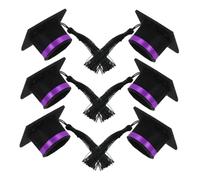 VALICLUD 6 Piezas Mini Gorro de Doctor Adorno Botella Vino graduación decoración Botella Vino graduación Graduation diminuto Topper de de Fiesta de graduación Tela de Fieltro