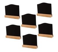 VALICLUD 6 piezas Mini Pizarra de Madera de Doble Cara con Base para Mensajes Decorativos Hostelería Cafeterías y Fiestas
