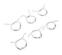 VALICLUD 6 Piezas Pulseras Ajustables con Cuerda y Cuentas de Ojo Turcas para Mujer Brazaletes Resistentes con Charms Esféricos de Protección y Buena Suerte Joyería Versátil para Fiestas
