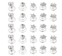 VALICLUD 60 Pinzas Pelo para Mujer en Espiral Perlas y Aleación en Color Plata, Sujetan y Embellecen el Cabello para Boda y Fiesta Varios estilos