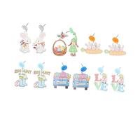 VALICLUD 6pares Easter Bunny Dwarf Earrings for Women Cute Cartoon Ear Pendants for Easter Party Accessories