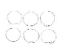 VALICLUD 6piezas Anillos Abiertos Ajustables De Moda Para Mujer Anillos Apilables Color Plateado Decoración Elegante Para Días Especiales