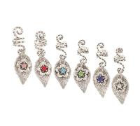 VALICLUD 6piezas Anillos De Accesorios Para Trenzas Bisutería De Pelo Aros Colgantes