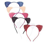 VALICLUD 6piezas Diadema Orejas de Gato Linda Diademas de Lentejuelas para Niñas Accesorios de Cabello Decorativos Colores para Fiestas de Disfraces Roles