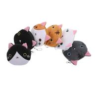 VALICLUD 6piezas Monedero De Gato De Dibujos Animados para Niñas Cartera Diseño De Gato Adorable Monedero Cremallera para Claves Monedas y Pequeños Artículos para Oficina y Escuela
