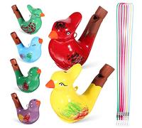 VALICLUD 6Piezas Silbatos de Animales de Cerámica para Musicales Educativos Silbatos de Pájaros con Cordones Realistas de Fiesta