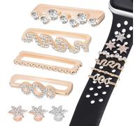 VALICLUD 7 Piezas Anillos Decorativos para Correa de Reloj Charm para Correa de Reloj Aleación de Zinc con Rhinestones Fácil de Poner y Difícil de Caer y Relojes Deportivos para Esposa