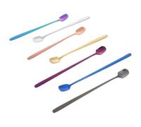 VALICLUD 7 Piezas Cucharas para Café de Acero Inoxidable con Mango Cucharas Medidoras para Remover Resistentes y Fáciles de Limpiar para Uso Diario Cocina y Cafetería