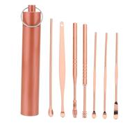 VALICLUD 7 Piezas Orejera Kit De Eliminación De Cera Para El Oído Herramienta De Selección De Orejas Para El Hogar Bastoncillos De Limpieza De Cerumen Púas De Oreja Acero Inoxidable Golden
