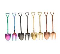 VALICLUD 8 piezas Cucharas Inoxidable con Diseño Pala Creativa Multipropósito para Postres Café Frutas y Aperitivos Cubiertos Duraderos y Fáciles de Limpiar para Uso Doméstico