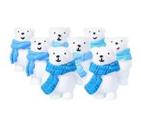 VALICLUD 8 Piezas Figurita de Oso Miniatura de Resina para Invierno DIY