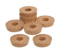 VALICLUD 8 Piezas Tapón de Corcho con Agujero Central para Florero y Terrario, Marrón, Redondo, Favorece el Flujo de Aire, para Decoración de Bodas y Jardines