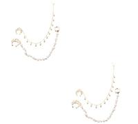 VALICLUD 8piezas Anillos De Nariz Falsos con Cadena De Oreja Nariz Joyería Punk Geométrica para Mujer con Diseño De Borlas y Perlas Artificiales
