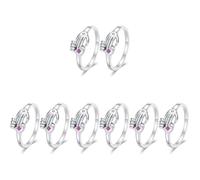 VALICLUD 8piezas Anillos De Pareja Ajustables De De Anillos Abiertos Para San Valentín Joyería Romántica Para Enamorados