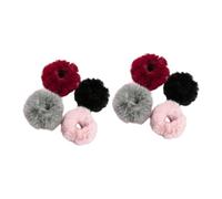 VALICLUD 8piezas Banda Cabello Cuerda Coleteros De Peluche Negros Para Mujer Accesorios Creativos Cabello Perfectos Para Diario y Fiestas