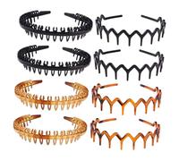 VALICLUD 8piezas Diadema Antideslizante para Cabello Aro de Plástico Peine de Dientes para Mujeres Eventos Casuales o Diarios