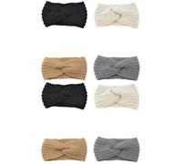 VALICLUD 8piezas Diademas De Lana Tejida Para Mujeres Diseño y Accesorios De Cabeza Cálidos y Cómodos Negro Beige Camel