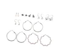 VALICLUD 9 Pares Conjunto De Aretes Pendientes De Mamá Pendientes De Corazón De Perla Pendientes De Niña Pendientes De Poste Para Mujer Pendientes De Dama La Oreja Cuelga Silver Aleación