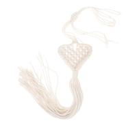 VALICLUD Abrazadera para Cortinas de Ventana Tejida a Mano Borlas, Lazo Decorativo de Algodón, Estilo Bohemio Nórdico, Sujetalazos para Decoración de Hogar y Habitaciones, Color Beige