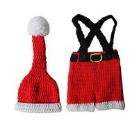 VALICLUD Accesorios de Fotografía de Bebé Recién Nacido Bebé Infantil Traje de Santa Claus Traje de Navidad Crochet Hecho a Mano