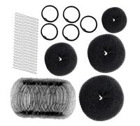 VALICLUD Accesorios para Cabello Donut de Esponja Moldeador de Moños con Bandas Elásticas y Horquillas para Peinados Recogidos Herramienta Ligera para Novias y Diario