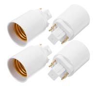 VALICLUD Adaptador de Portalámparas de 4 Pines a E27 4 Piezas Convertidor de Casquillo Corto para Lámparas LED Diseño Compacto para Iluminación en Oficinas Tiendas y Hogares