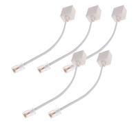 VALICLUD Adaptador Rj45 a Rj11 para Línea Telefónica Fija, 5 Unidades, Conector 8p4c Macho a 6p4c Hembra, Convertidor de Cable Ethernet a Teléfono, Compatible Red Doméstica y