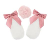 VALICLUD Adornos para Casco de Moto Orejas de Conejo Desmontables de Peluche Rosa, Decoración Creativa para Cascos Integrales y Abiertos, Accesorio Ligero y Resistente Adecuado