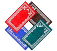 VALICLUD Alfombra de Oración Portátil Antideslizante de Poliéster, Acolchada y Plegable, 4 Colores (café, Púrpura, Azul, Verde Oscuro), Adecuado para Viaje y Decoración Islámica