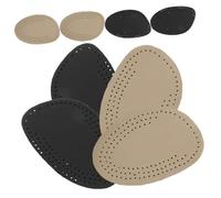 VALICLUD Almohadillas Antepié de Cuero Natural 4 Pares (beige y Negro) 3 Hileras de Orificios Cojín Antideslizante Antibacteriano para Alivio de Pies Doloridos Uso Diario y Femenino