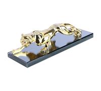 VALICLUD Ambientador Perfume y Adorno para Hogar y Automóvil para Coche con Forma de Leopardo Dorado, Decoración Interior de Aleación de Zinc