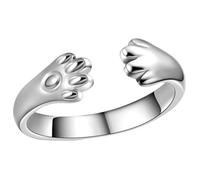 VALICLUD Anillo Abierto Forma de Pata de Gato Lindo Anillo de Pata de Gato para Mujer Dedos Joyería Creativa para Usar Fiesta