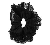 VALICLUD Anillo de pelo de doble encaje coleteros chicas pequeño atar bandas Accesorios de niña lazo decorativo para el cabello Accesorios para el cabello para niñas Poliéster Negro