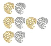 VALICLUD Anillo De Signo De Pandilla Anillos Para Mujeres Cadena De Hombres Anillos Ajustables Anillos Hombre Anillos Abiertos Para Hombre Anillos De Metal Cobre 2 Piezas X 4