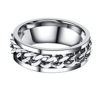 VALICLUD Anillo De Tránsito Anillo Inquieto Anillos De Chicos Anillo De Hombres Pulsera De Cadena Anillos De Hombre Collar De La Cadena De Bloqueo Anillo De Dedo Para Hombre Agitarse