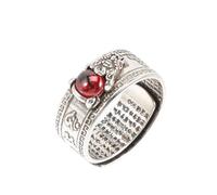 VALICLUD Anillo Suerte y Riqueza Ajustable de Plata Diseño Feng Shui, Anillo Valiente Unisex para Hombres y Mujeres, Amuleto Abierto Estilo Vintage para Uso Diario, Talla Única