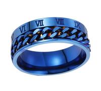 VALICLUD Anillo Unisex de Cadena Números Estilo Chic en Acero y Duradero, Giratorio y Resistente para Uso Diario, Joyería Única para Hombres y Mujeres