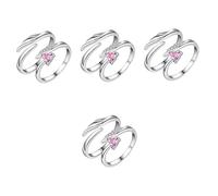 VALICLUD Anillos Apilables Con Forma De Corazón Y Alas Con Dijes Dorados Para Cámara Pulseras Soportes De Mano Cadena Anillos Medidor De Tamaño Mandril Ajustable Para Dedos Del Pie