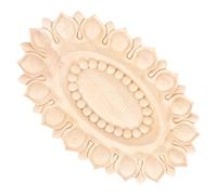 VALICLUD Aplique Tallado De Madera Sin Pintar 23x15 Cm Decoración Ovalada para Puertas y Muebles Estilo Europeo para Hogar