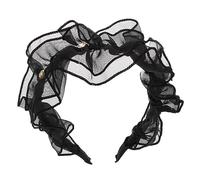 VALICLUD Banda de pelo con volantes diadema de encaje Diadema dulce de niñas para mujer de fiesta de mujer tela Negro