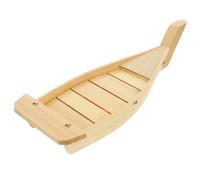 VALICLUD Bandeja de Madera Forma Barco para Sushi Estilo Japonés Plato para Servir Snacks y Sashimi Decoración Práctica para Restaurantes y Hogar Grande