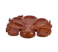 VALICLUD Bandeja de Madera Sólida con Forma de Pulpo Plato Multifuncional para Frutas Snacks y Postres Ligero y Portátil para Uso Interiores y Exteriores