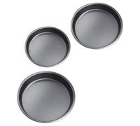 VALICLUD Bandeja para Hornear Pizza Redonda Recubrimiento Antiadherente de Acero al Carbono Pack de 3 Piezas, Rápido Calentamiento y Apta para Pasteles y Galletas
