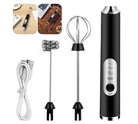 VALICLUD Batidor Eléctrico Portátil para Café y Leche 3 Velocidades Espumador Inoxidable Mezclador Silencioso para Bebidas y Repostería Recargable por USB